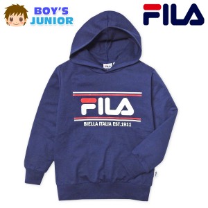 【送料無料】男児 ジュニア ミニ裏毛 長袖 スウェット パーカー FILA/フィラ ロゴプリント 薄手 子供服 男の子 140cm 150cm 160cm td-035