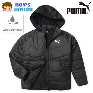 【送料無料】男児 ジュニア 中綿 パデッド ジャケット PUMA/プーマ あったか素材 撥水加工 着脱式フード 反射プリント 子供服 男の子 140