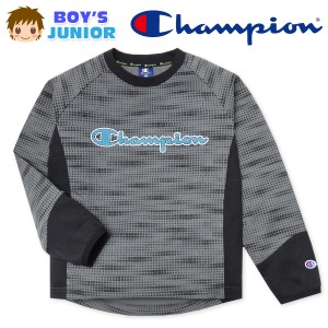 【送料無料】男児 ジュニア ダンボール素材 長袖 Tシャツ Champion/チャンピオン スウェット デジタル迷彩調総柄 配色切替 子供服 男の子