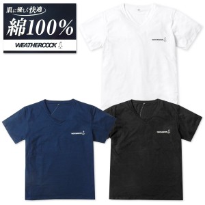 【送料無料】【大きいサイズ】紳士 メンズ 綿100％ 半袖 V首 Tシャツ インナー WEATHERCOCK/ウェザーコック アンダーウェア 肌着 下着 3L