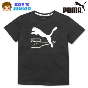 【送料無料】男児 ジュニア 半袖 Tシャツ PUMA/プーマ 本体コットン100％ ラバープリント クルーネック 子供服 男の子 140cm 150cm 160cm