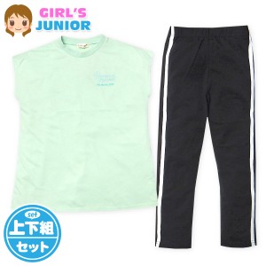 【送料無料】女児 ジュニア チュニック丈 半袖 Tシャツスーツ 上下組 ドルマンスリーブ レギンス nw-1077a-mt【メール便対応】