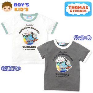 【送料無料】男児 キッズ きかんしゃトーマス 半袖 Tシャツ 綿混 キャラクタープリント 子供服 男の子 100cm 110cm 120cm 130cm td-0778