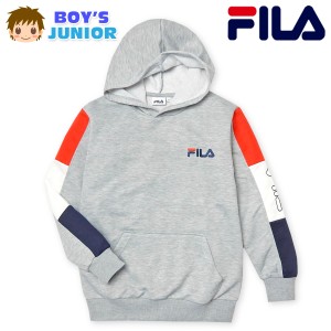 【送料無料】男児 ジュニア スウェット プルパーカー FILA/フィラ ブロック配色 プリント 刺繍 子供服 男の子 140cm 150cm 160cm td-0188