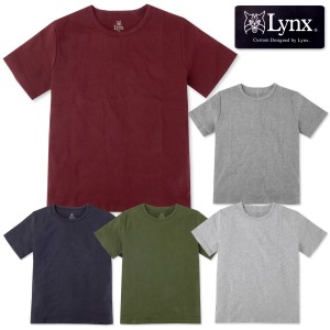 【送料無料】紳士 メンズ Lynx/リンクス 半袖 Tシャツ ヘビーウェイト クルーネック 綿混 無地 M L LL yg-0391【メール便対応】