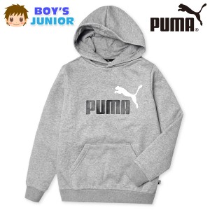 【送料無料】男児 ジュニア 裏起毛 スウェット プルパーカー PUMA/プーマ あったか素材 フーディー ビッグロゴ 子供服 男の子 140cm 150c