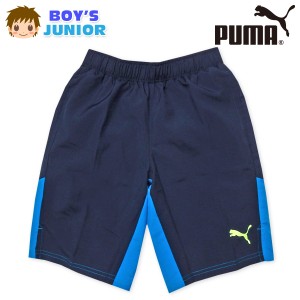 【送料無料】男児 ジュニア ウーブンショーツ PUMA/プーマ ACTIVESPORTS 配色切替 ウエストゴム ドローコード ボトムス 子供服 男の子 14