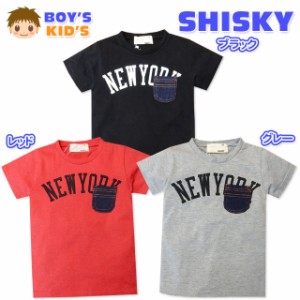 【送料無料】子供服 男の子 Tシャツ 半袖 SHISKY シスキー 胸ポケット ロゴプリント 男児 キッズ【メール便対応】