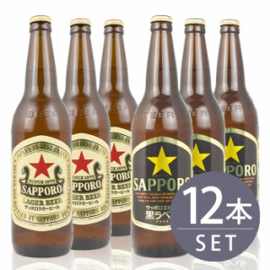 瓶ビール サッポロ 黒ラベル 大瓶×6本 サッポロ ラガー 大瓶×6本 合計12本飲み比べセット 送料無料