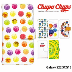 Galaxy S22 SCG13 ケース 手帳型 ギャラクシーs22 カバー デザイン Chupa Chups チュッパチャプス