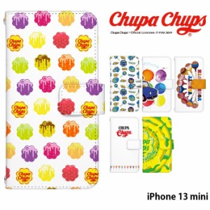 iPhone 13 mini ケース 手帳型 iPhone13 mini アイフォン13 ミニ カバー デザイン チュッパチャプス Chupa Chups かわいい