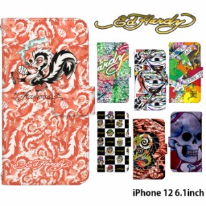 iPhone 12 6.1inch ケース 手帳型 デザイン ED HARDY エドハーディー