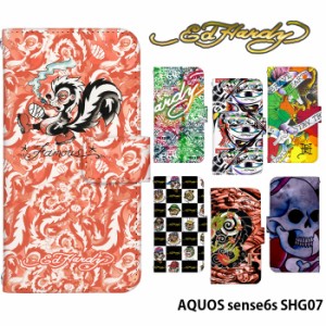 AQUOS sense6s SHG07 ケース 手帳型 アクオスセンス6s カバー デザイン ED HARDY 正規品 エドハーディー