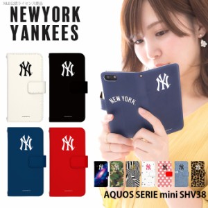 AQUOS SERIE mini SHV38 ケース 手帳型 スマホケース デザイン NY ヤンキース MLB アクオス
