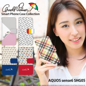 AQUOS sense6 SHG05 ケース 手帳型 アクオスセンス6 カバー デザイン アーノルドパーマー公認