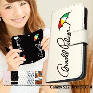 Galaxy S22 Ultra SCG14 ケース 手帳型 ギャラクシーs22 ウルトラ カバー デザイン アーノルドパーマー公認