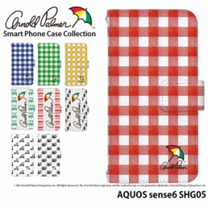 AQUOS sense6 SHG05 ケース 手帳型 アクオスセンス6 カバー デザイン アーノルドパーマー公認