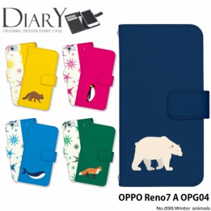 OPPO Reno7 A OPG04 ケース 手帳型 オッポ レノ7a reno7a カバー デザイン かわいい Winter animals
