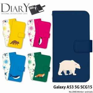 Galaxy A53 5G SCG15 ケース 手帳型 ギャラクシーa53 カバー デザイン かわいい Winter animals