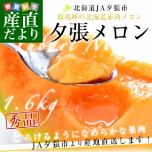 北海道より産地直送 JA夕張市 夕張メロン 秀品 1玉(1.6キロ×１玉) 送料無料ゆうばり 夕張キング めろん