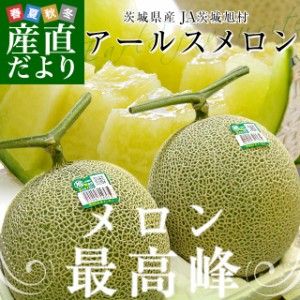 茨城県産　JA茨城旭村 アールスメロン 糖度13度以上　約3キロ （大2玉） 送料無料 めろん