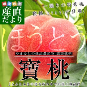 山梨県より産地直送　山梨 JAふえふき中道支所　特秀桃　寶桃（ほうとう）約２キロ（５玉から７玉）　もも　桃　モモ　ピーチ