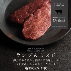 Dr.Beef ステーキ ランプ＆ミスジ2種セット 合計300g (ランプ150g、ミスジ150g) ドクタービーフ 純日本産グラスフェッドビーフ 黒毛和牛 