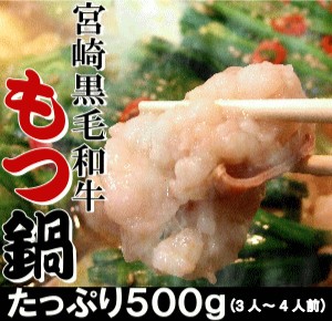 絶品もつ鍋グルメ【送料無料】宮崎黒毛和牛特選もつ500g【宮崎黒毛和牛１００％】般のもつとは比較にならない極上の旨味 肉