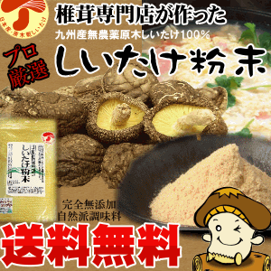 椎茸専門店の国産しいたけ粉末 80g 九州産 無農薬 原木しいたけ 原木無農薬栽培品 100％ 風味 栄養 お試し 健康食品 自然食品 椎茸 きの