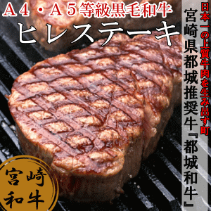 【送料無料】宮崎県産黒毛和牛ヒレステーキ100g 1枚(塩御殿のお試し16g付き) A4等・A5等級 家庭で味わう本格ステーキ！牛肉 お肉 肉