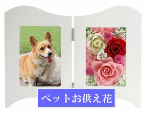 ペット 犬 猫 仏花 即日配送 プリザーブドフラワー 仏花 お供え花 写真立て 花 【お供え花フォトフレーム】 ブリザードフラワー 仏壇用 