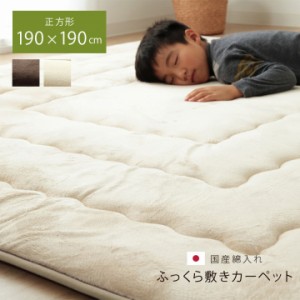 ラグ 正方形 厚手 こたつ敷き布団厚敷布団 ふっくら敷きフィーラ190×190 cm こたつ コタツ極厚ラグ ラグ カーペット 厚手 正方形 ふっ