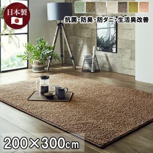 ラグ おしゃれ 200 × 300 cm 日本アトピー協会推奨品 約4.5畳 防ダニ 抗菌 カーペット 日本製 ペット 犬 猫 ウイルス アレルキ