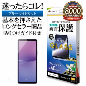 Xperia10 V SO-52D SOG11 ガラスフィルム 全面保護 ブルーライトカット 高光沢 高透明 保護フィルム GE3847XP105 ラスタバナナ