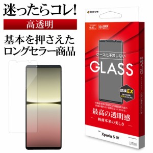 Xperia5 IV ガラスフィルム 平面保護 高光沢 高透明 クリア 干渉しない 干渉レス エクスペリア 保護フィルム GP3641XP54 ラスタバナナ