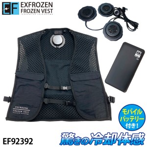 フローズンベスト EF92392 RD9222N デバイス+バッテリーセット ペルチェ素子 冷却ウェア 冷感 メッシュベスト アイシング クーリング サ