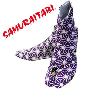 SAMURAITABI 足袋【紫猫】柄足袋 女性、男性、子供用、メンズ、レディース ねこ 小さいサイズ