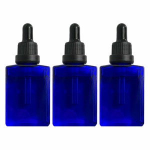 ブルーガラス エッセンシャルオイル 用 空ボトル 30ml ×3本[ 容器 ガラス瓶 精油 精油用 ブレンド用 ブレンド 空 瓶 エッセンシャル用 ]