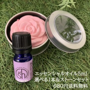 &SH AEAJ表示基準適合認定精油 アロマ スターター セット 6 エッセンシャルオイル 5ml ×1本 とアロマ ストーン セット アンドエスエイチ