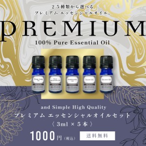 &SH アロマ プレミアム セット 1 エッセンシャルオイル セット (ワンランク上のプレミアムセット) 3ml×5本セット / アンドエスエイチ 精