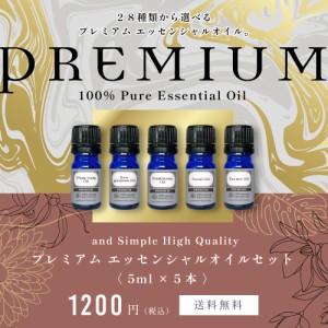 アロマ プレミアム セット 3 エッセンシャルオイル セット (ワンランク上のプレミアムセット) 5ml×5本セット / アンドエスエイチ 精油 