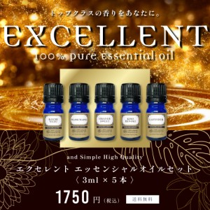 &SH エクセレント エッセンシャルオイル セット ( 3ml× 5本 ) [ お試し アロマ 精油 植物100% 天然 ピュア アロマオイル ギフト プレゼ