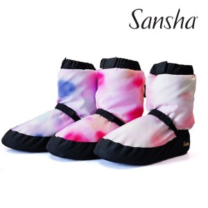 Sansha サンシャ ウォームアップブーツ ショート WOOJ 水彩 グラデーション バレエシューズ ブーティ ブーツ バレエ かわいい ピンク ブ