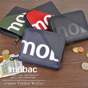 二つ折り財布 ラウンドファスナー二つ折り財布 メンズ財布 革財布 シンプル ベーシック mobac モバック メンズ 男性向け 父の日 プレゼン