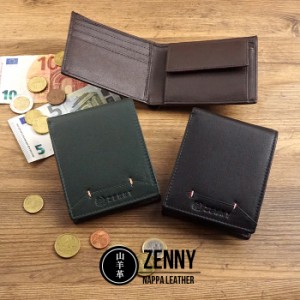 二つ折り財布  コンパクト財布 折りたたみ財布 本革 銭入屋 ZENNY 小さめ コンパクト メンズ 男性向け 父の日 プレゼント ギフト ラッピ