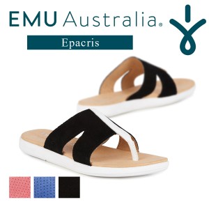 サンダル レディース EMU 正規品 Epacris フラットサンダル 革 レザー EVA ぺたんこ おでかけ 夏 歩きやすい 女性用 低反発 ブランド