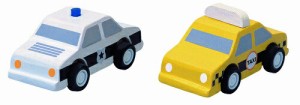 タクシーとパトカー 6073 プラントイ PLANTOYS 木のおもちゃ ギフト プレゼント