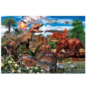 80ピース 学べるジグソーパズル 白亜紀の恐竜 ラージピース 26×38cm 80-016 子供 キッズ 勉強 知育玩具 ビバリー プレゼント