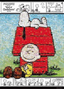 600ピース ジグソーパズル モザイク スヌーピーとチャーリー・ブラウン SNOOPY 53×38cm 66-145 誕生日 インテリア ビバリー ギフト プレ