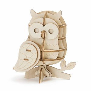 メール便送料無料 Wooden Art ki-gu-mi フクロウ エーゾーン 木組 立体パズル 木製 工作 おもちゃ インテリア プレゼント ギフト